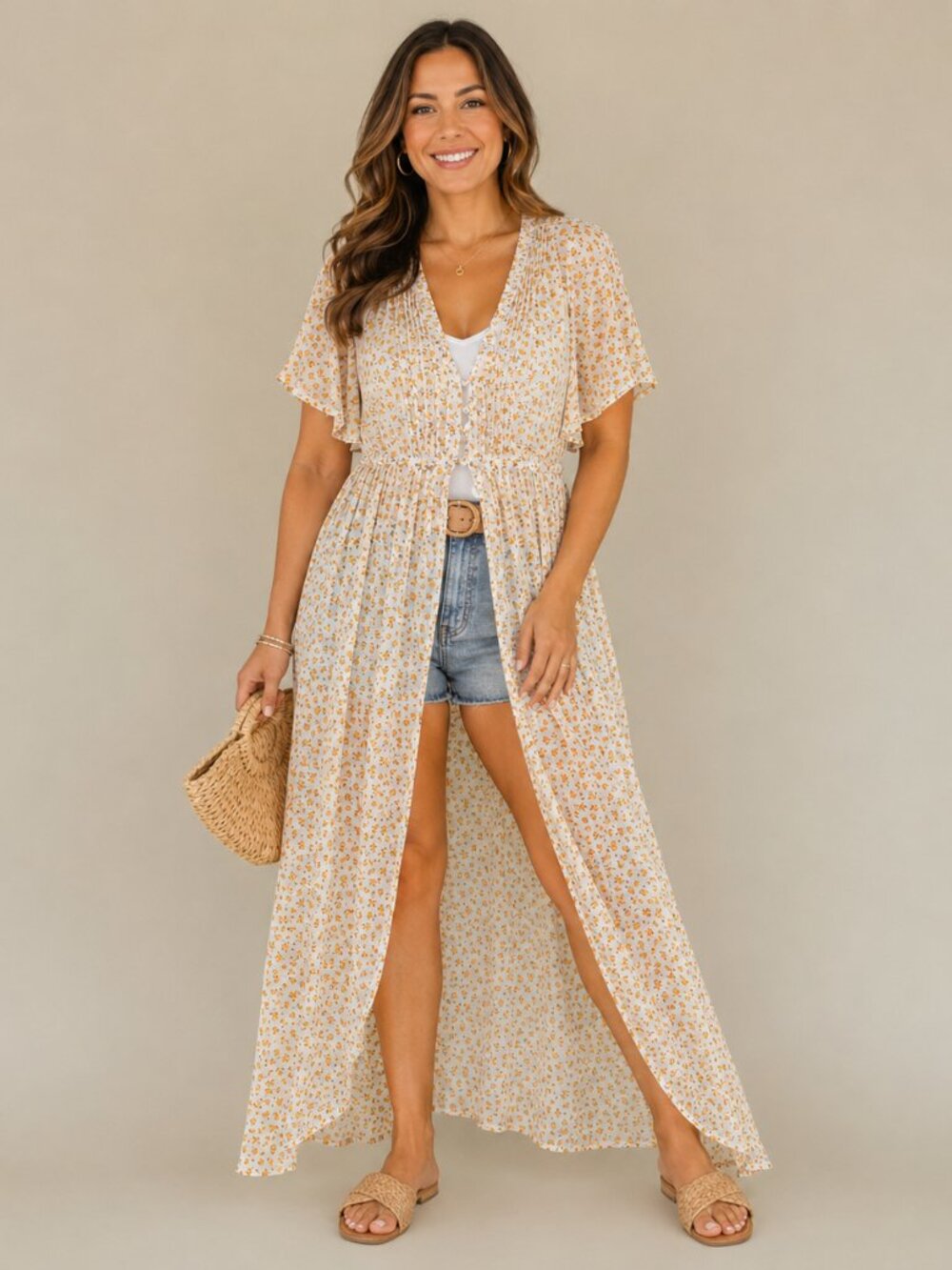 Torrid Lexie Chiffon Sheer Floral Button-Up Coverup Size 1 Boho Cottagecore
